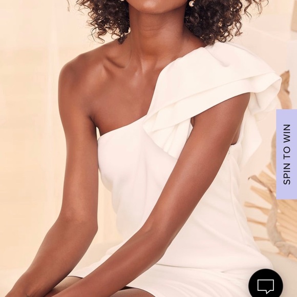 Lulus | Dresses | Be My Destiny White Ruffled One Shoulder Mini Dress |  Poshmark